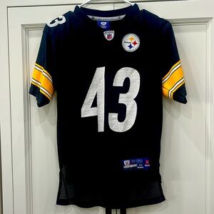 Pittsburgh Steelers Troy Polamalu Black & Yellow YOUTH Jersey Medium10-12 UNISEX